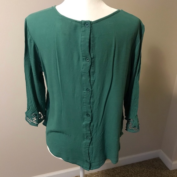 BKE Red Cutout Embroidered Blouse - Picture 3 of 3